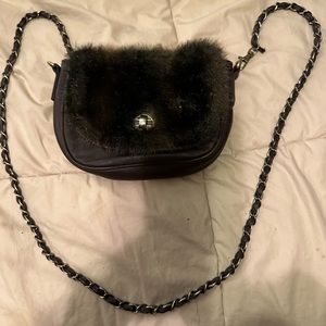 Brown Faux Fur Purse